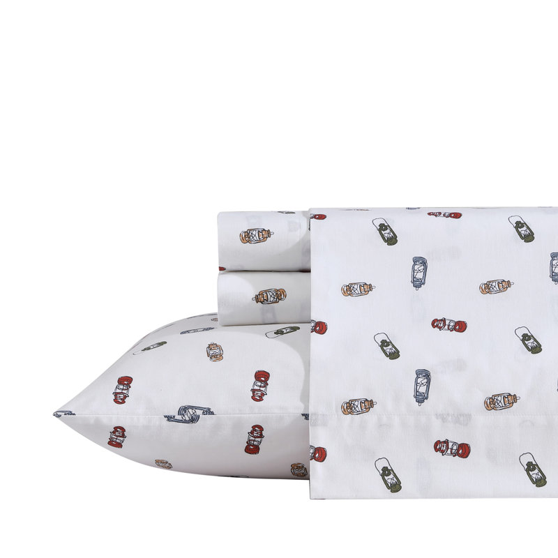 Ensemble de draps en percale de coton Shasta Lake , Ensemble de draps pour lit double avec 2 taies d'o