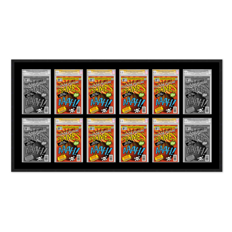 Wood Picture Frame with Mat, 8.125" x 13", Black/Black