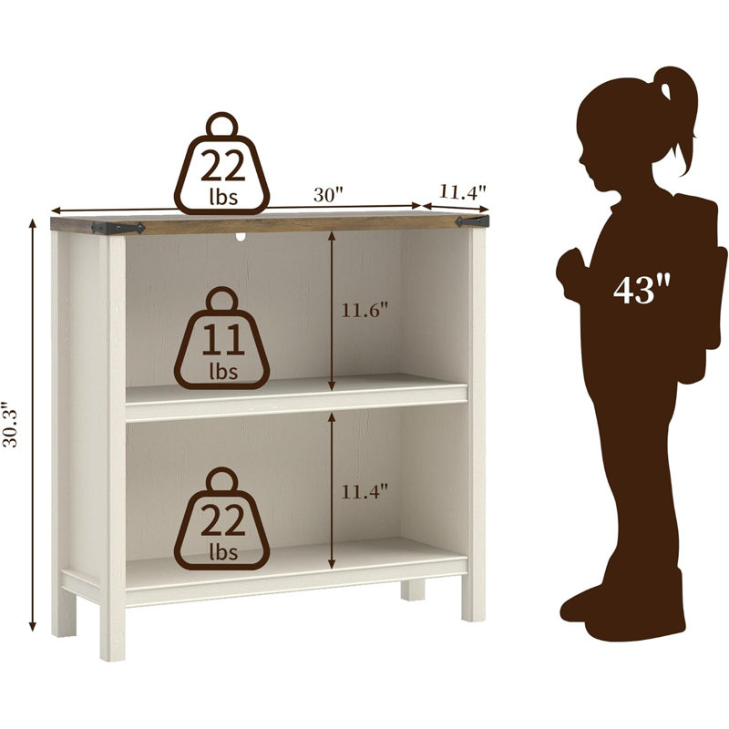 Ensemble de bureau 2 pièces, 30 po de hauteur et 43 po de hauteur, Blanc