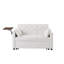 Lit en velours blanc crème avec accoudoirs de table d'appoint, se transforme facilement en lit confortable, 3 réglages réglables, tissu, lit élégant à assemblage simple, positions multiples, matériaux, facile