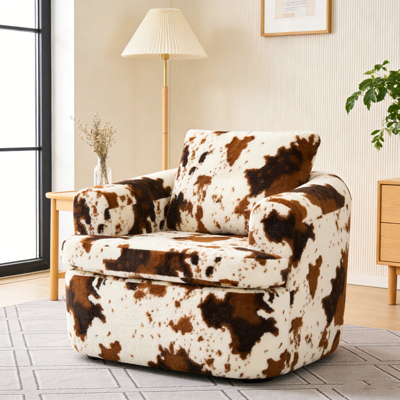 Accent Chair with Metal Frame, Upholstered Living Room Chairs with Cushions