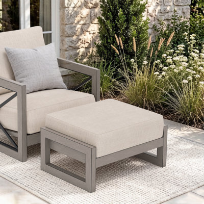Repose-pieds de patio en aluminium avec coussin Sunbrella Marindo