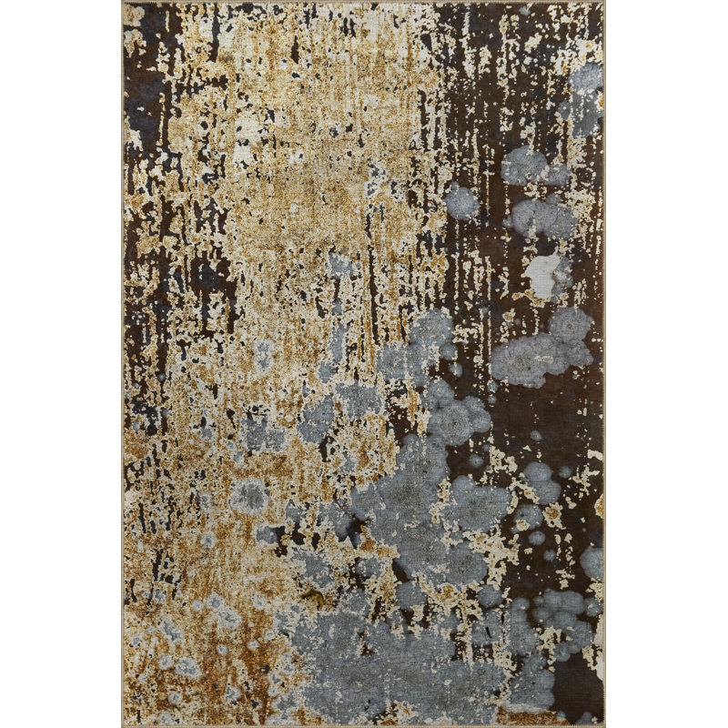 Multi-Colored Abstract Broken Stripe Patterned Creative Modern Decorative Rug, Rectangle 4'7.12" x 6'6.74"