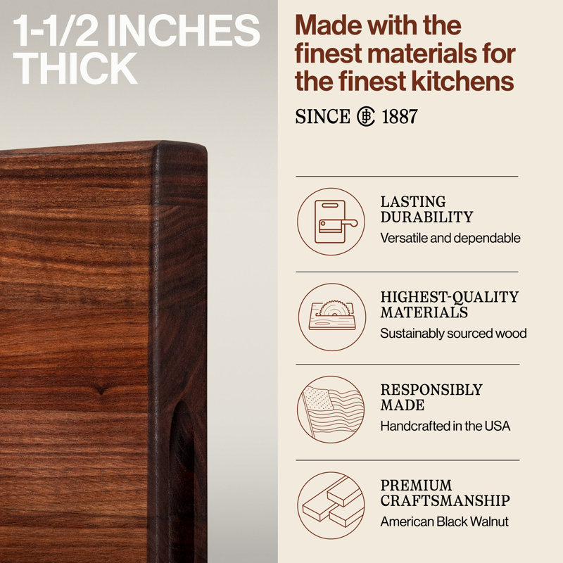 John Boos Maple Wood Edge Grain Reversible Cutting Board, Cherry, 20" x 15"