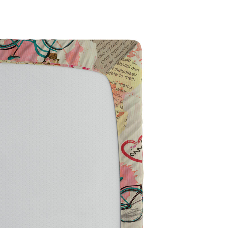 Microfiber Fitted Sheet, Twin XL Fitted Sheet, Beige Paris Pathwork