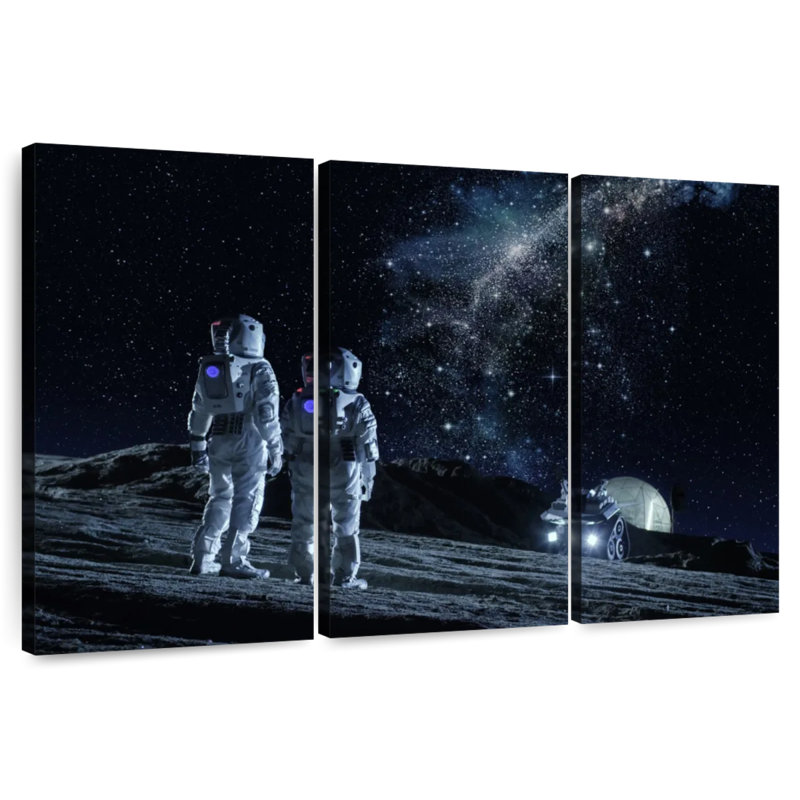Oberle Lunar Base Astronauts, 32" H x 50" W
