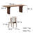 Minimalist dining table and chair solid wood 6 - Person Solid Wood Top Double Pedestal Base Dining Set-101301317