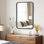 Miroir mural à arc avec cadre en bois