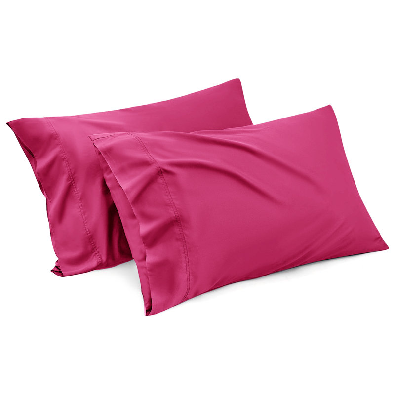Aspire Homeware Super Soft & Breathable Microfiber Dyed Pillowcase (Pack Of 2), Hot Pink
