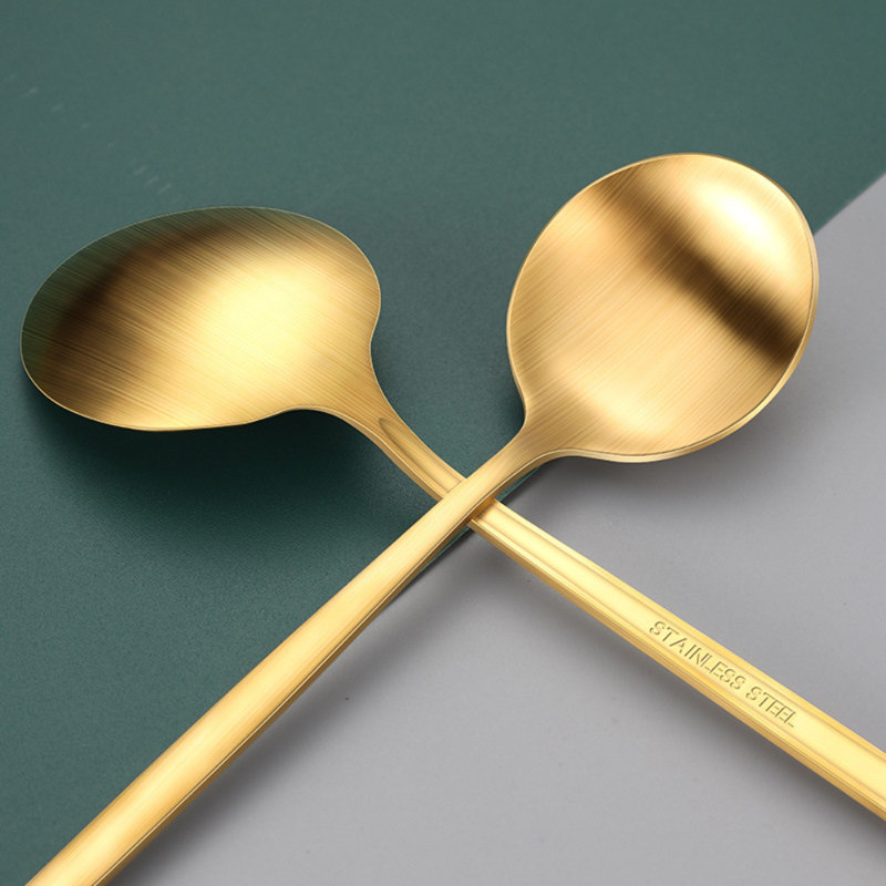 Mercer41 Rufaidah Stainless Steel Flatware Set - Service for 6, Matte Gold