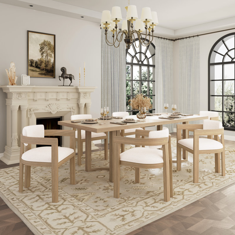 Brodi 7-Piece Dining Set, Light Ash