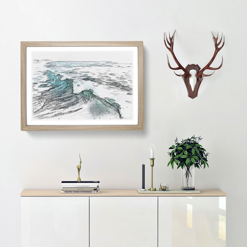 La Jolla in San Diego - Picture Frame Graphic Art Print, 62cm H x 87cm W x 2cm D, Oak Framed