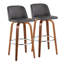Tabourets de bar 30 po à hauteur fixe Thea avec pieds en bois cintré et repose-pieds rond Thea-103457375-103457379-103457382