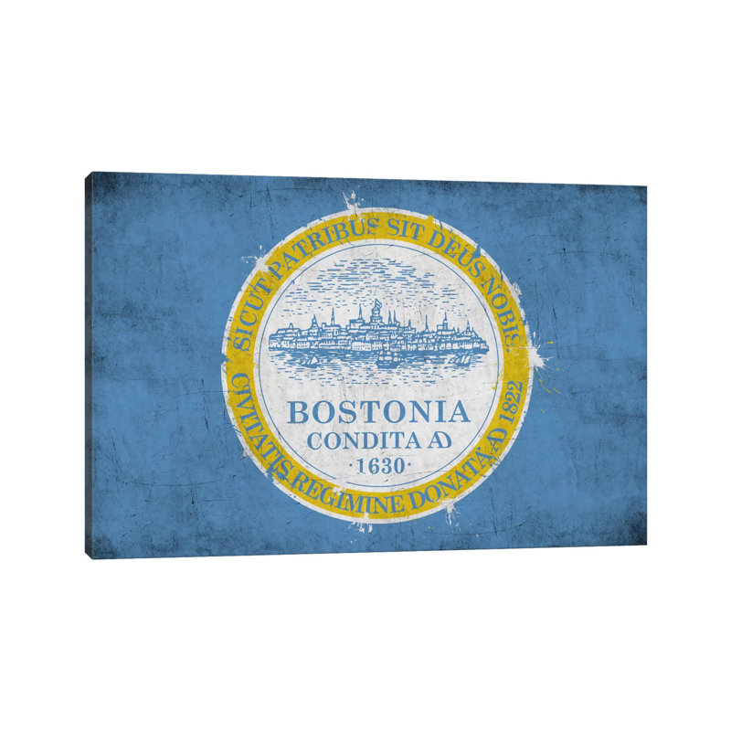 Bostonmassachusetts Flag - Wrapped Canvas Print, 101.6 cm H x 66.04 cm W x 1.91 cm D