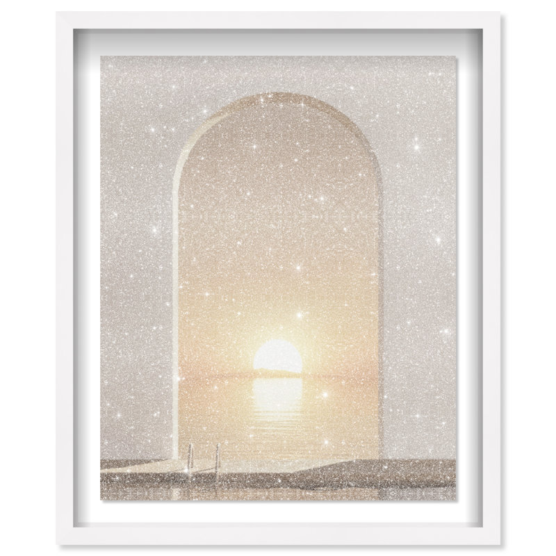 Sunset Warmth Framed Graphic Art, 37.5"H x 31.5"W, White Shadowbox