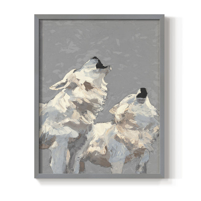 Midnight Wolves, reproduction encadrée - bois massif, H 21 po x l 17 po, Gris