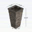Grand pot à fleurs MGO à effet de pierre gris - Grand pot d'intérieur d'intérieur carré à texture de brique réaliste, contenant résistant aux intempéries pour arbres, arbustes et grandes plantes