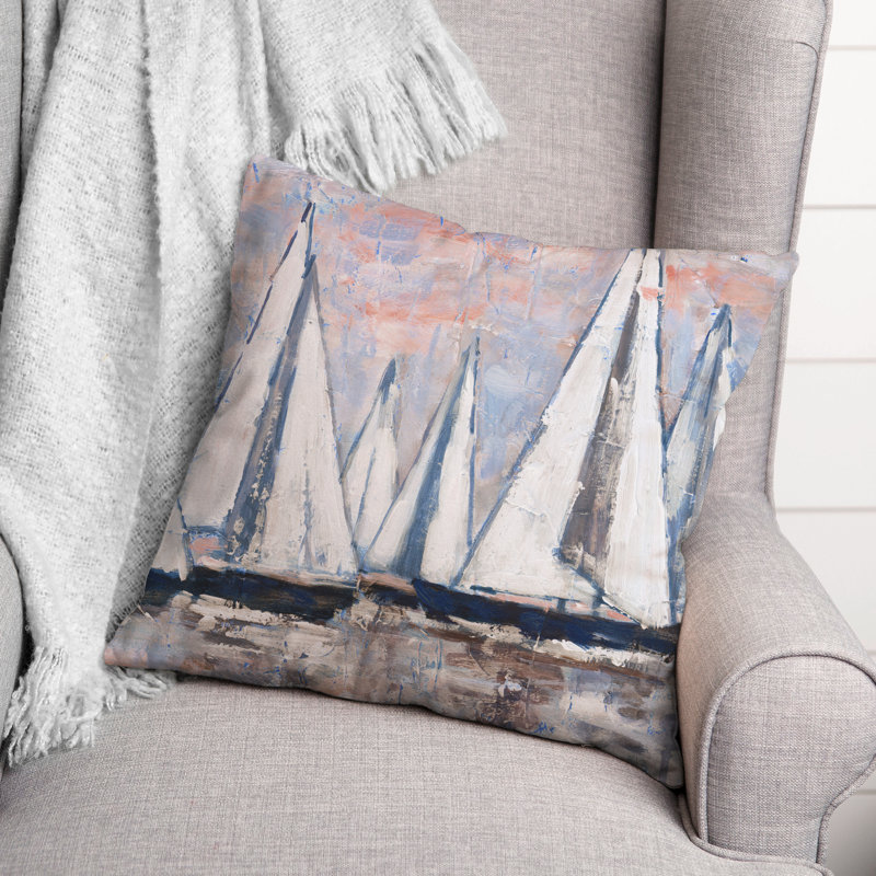 Painterly Outdoor Reversible Throw Pillow, Pink