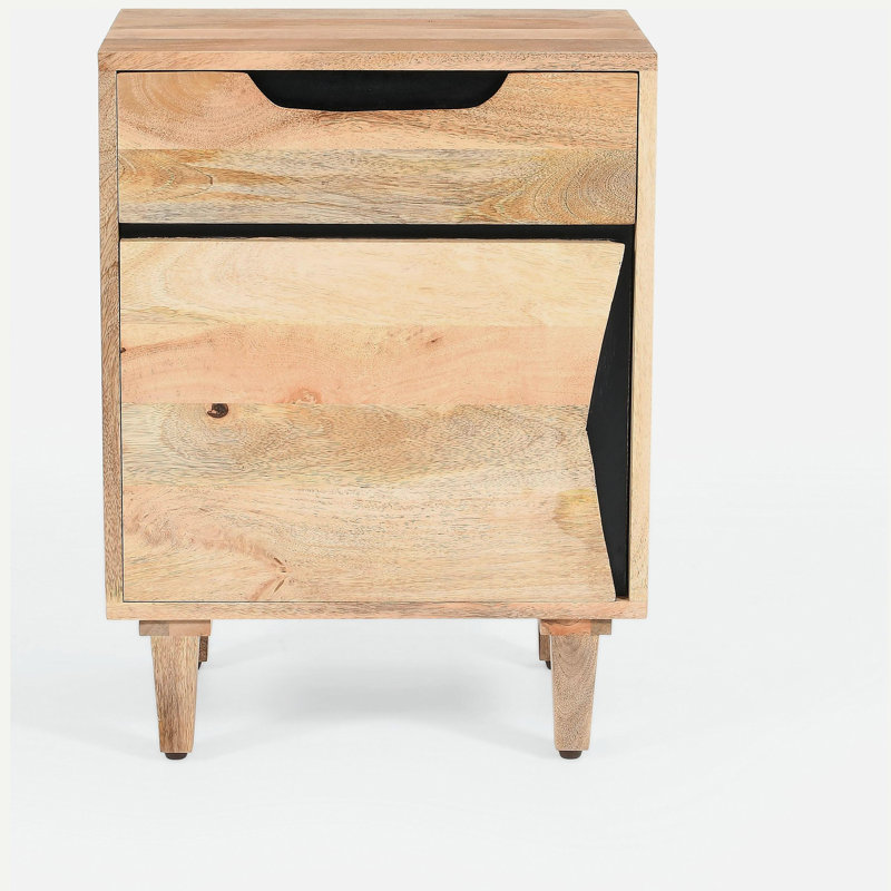 Table de chevet en bois naturel