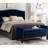 Modern Storage Bench - Navy Velvet Fashionable Upholstered Armrest Luxury-1115825712