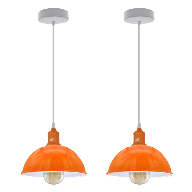 Gingras 2 - Light White Single Pendant, Orange, Yes
