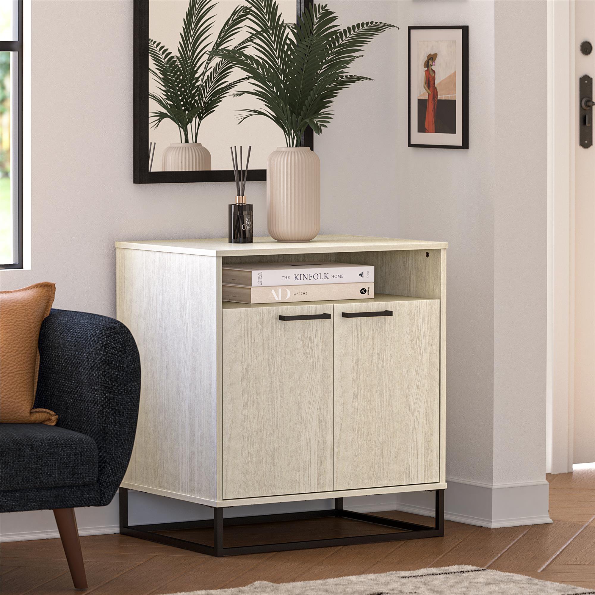 Novogratz Kelly 2 Door Accent Cabinet, Ivory Oak | Wayfair