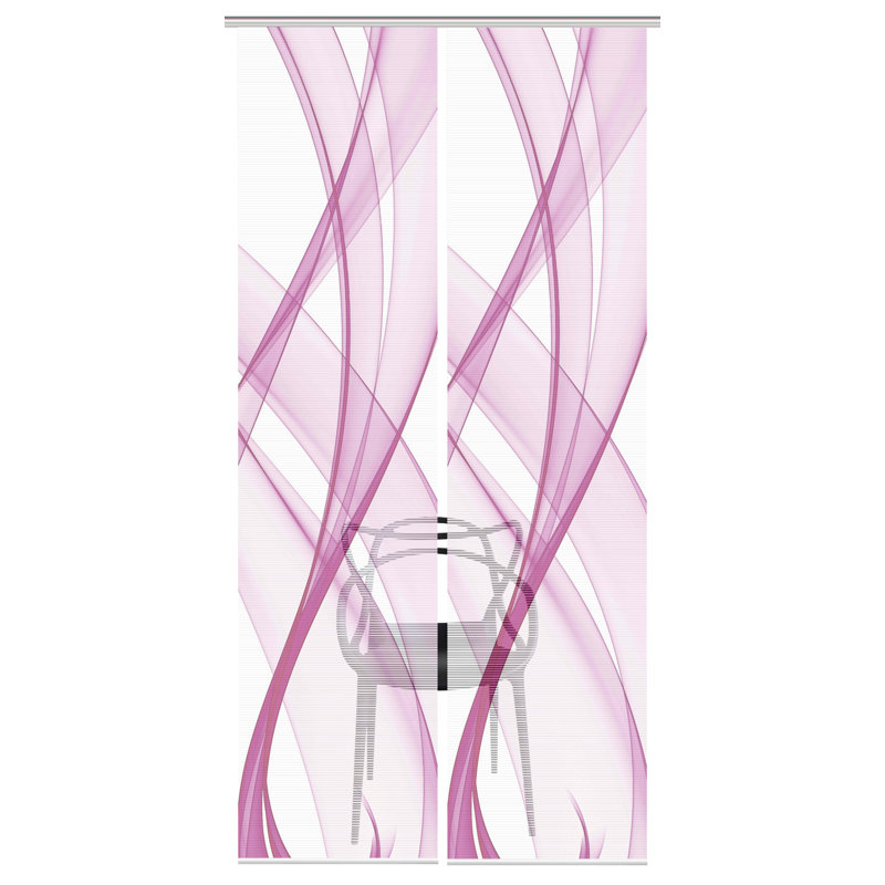 Semi Sheer Sliding Panel Pair, Pink