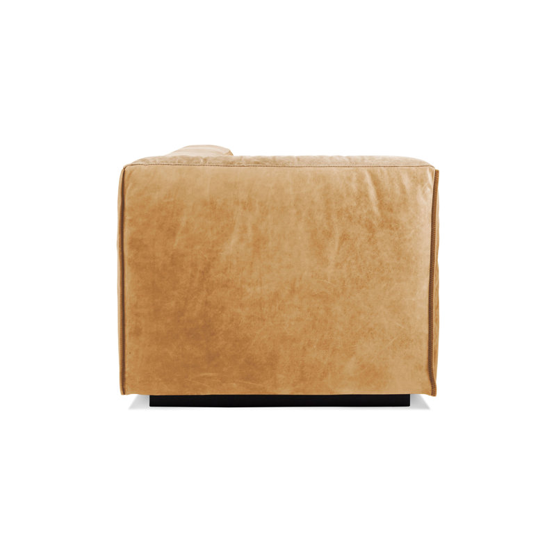 Cleon Chaise Lounge, Left Hand Facing, Camel Genuine Leather