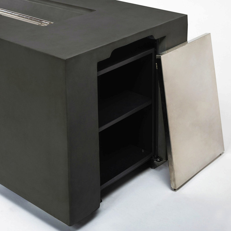Grande table de foyer en béton, Gris foncé
