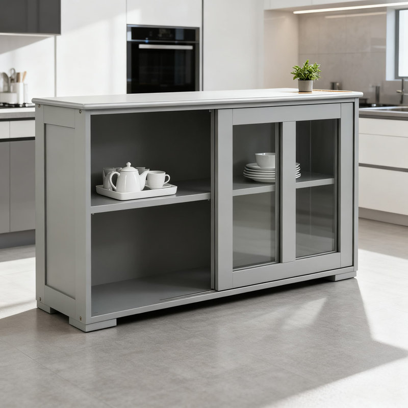 Buffet moderne avec portes coulissantes, console de rangement à tablette réglable pour meubles de salle à manger de cuisine