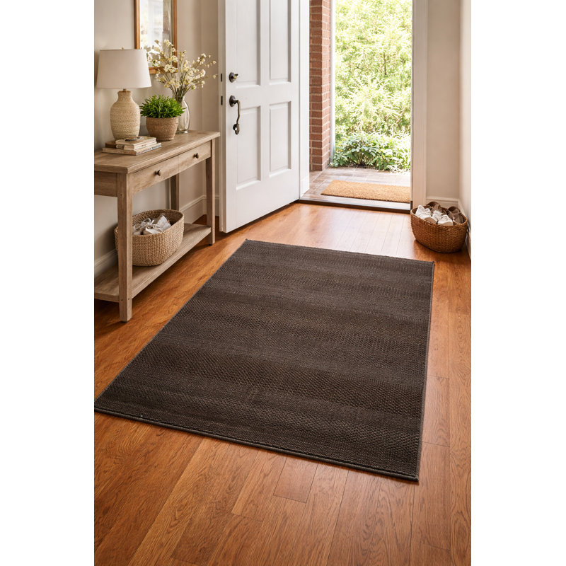 Tapis brun en laine noué à la main Grano
