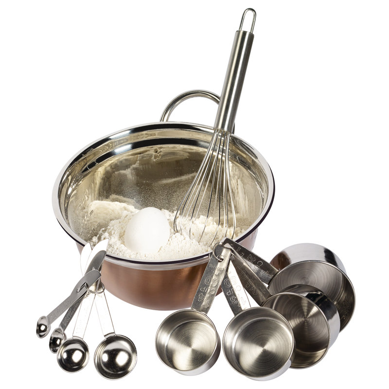 Basic Essentials 10 -Piece Stainless Steel Measuring Cup And Spoon Set