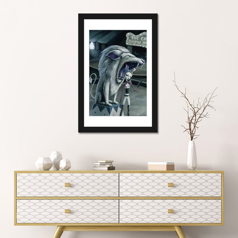 «Leona the Lion Tamer» par Megan Majewski, reproduction d'art graphique sur toile, H 26 po x l 18 po x P 1,5 po, Blanc