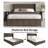 FULL SIZE WINGBACK PLATFORM LIFT UP STORAGE BED IN BROWN LINEN-276082735-276082734