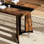 Table de salle à manger rectangulaire imperméable 70,9 po, brun rustique + noir, pieds réglables pour plus de stabilité, capacité de charge de 330 lb, facile à nettoyer et en acier, capacité de charge idéale pour la cuisine brun-noir, planchers inégaux,