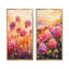 Hydrangea Field At Sunset I - Impression sur toile florale 2 panneaux-760066214-760066219