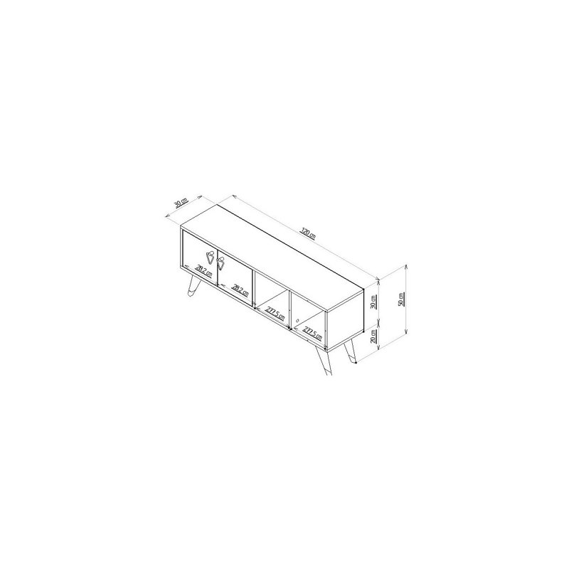 Meuble télé moderne, blanc, 47,2 x 11,8 x 19,7 pouces | 100% panneau de particules enduit de mélamine, épaisseur: 0,7 pouce | Pieds robustes en PVC (5,9 pouces) | Solution de rangement élégante pour le salon et les espaces de divertissement