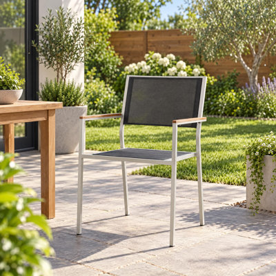 Ensemble de 2 chaises d'extérieur modernes de 56 cm (22 pouces) offrant un confort résistant aux intempéries