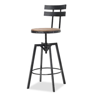 17 Stories Keyosha Swivel Solid Wood Stool & Reviews | Wayfair