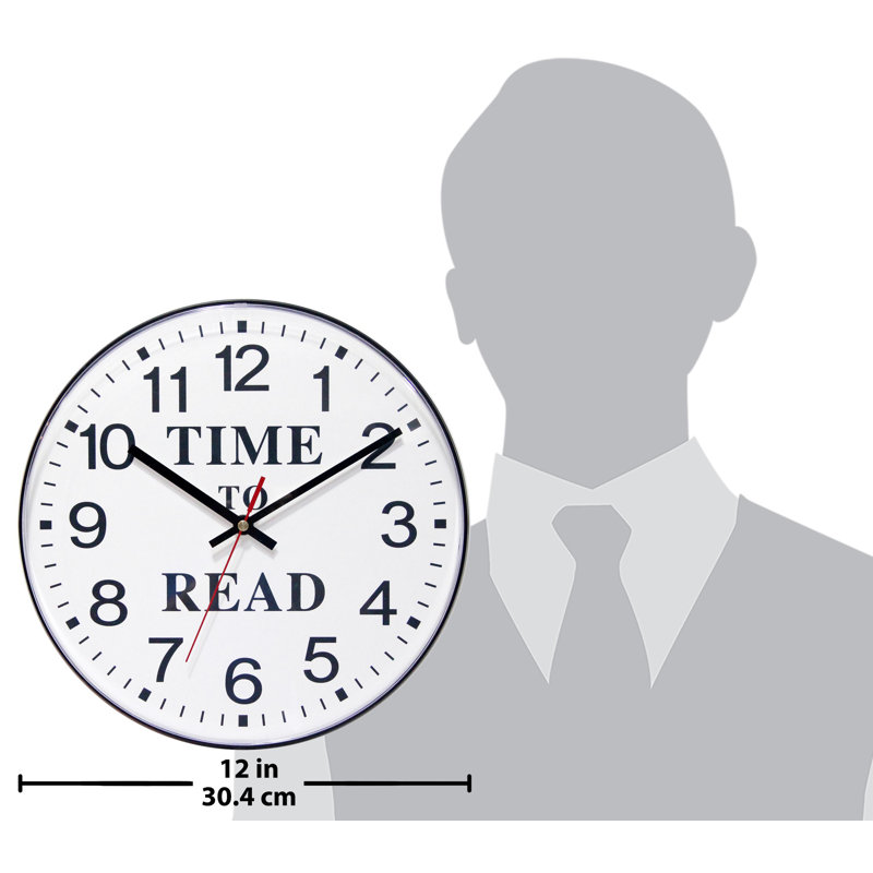 Molde ITC Round Plastic Wall Clock 12 Inches - Black