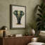Elephant Portrait Japandi - Wrapped Canvas-502760037-502760038