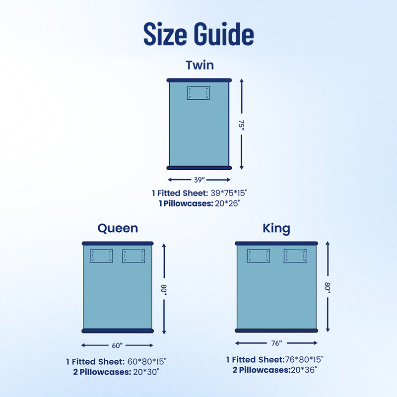 Cooling Fitted Sheet with Pillowcase, Q-Max Cooling Fabric, Silky Smooth, Blue