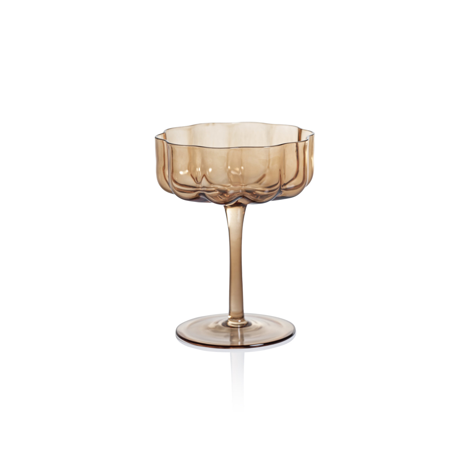 Mungle Handblown Coupe Glass, Amber