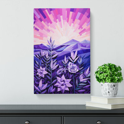 Lavender Flower Constructivism No.3 - Wrapped Canvas