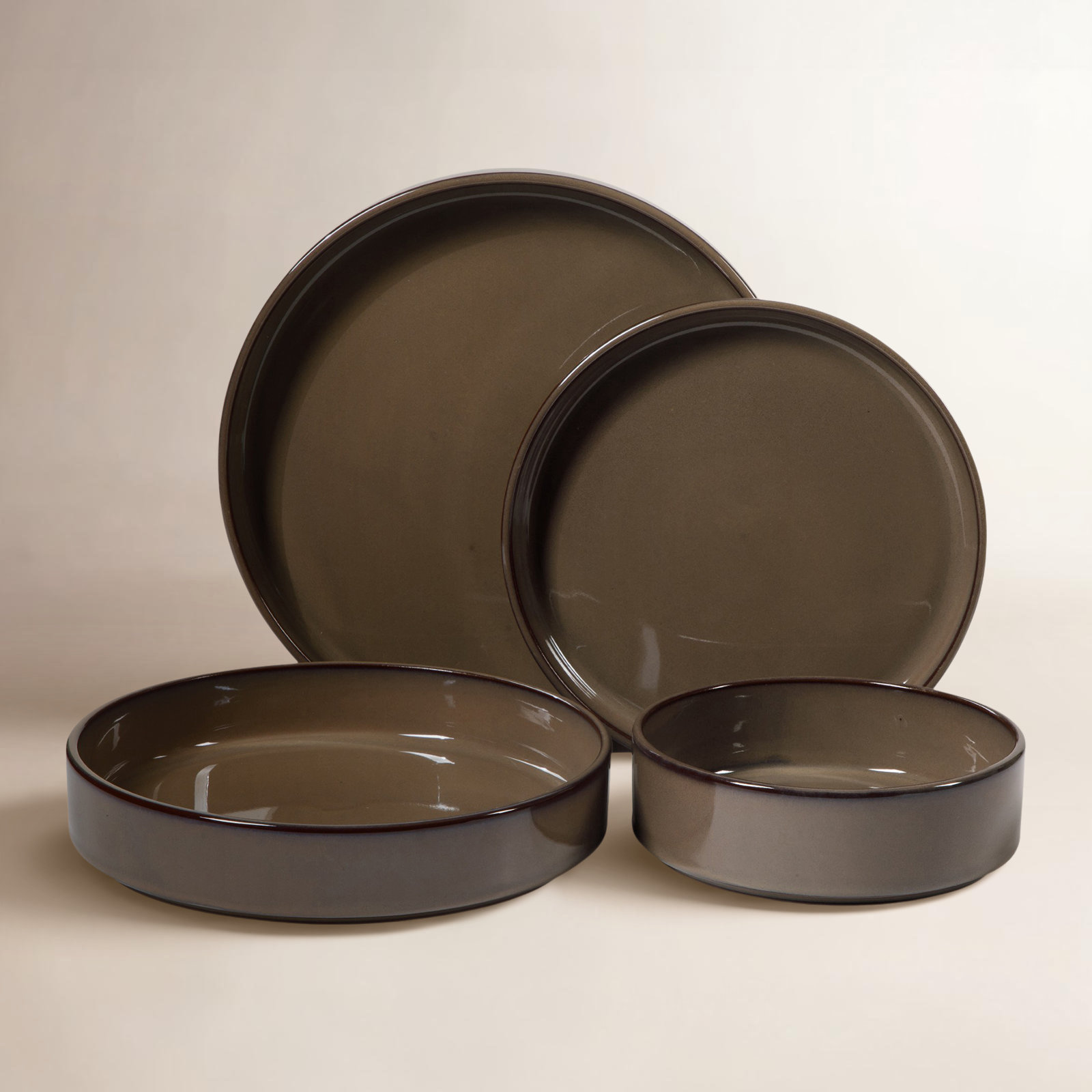 Santorini Dinnerware Set - Service for 4, Driftwood