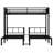 Twin XL Over Twin Over Twin Metal Triple Bunk Bed for 3, Black Space-Saving Frame with Guardrails and Ladders for Kids, Teens, Adults