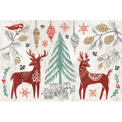 «Woodcut Christmas I», impression sur toile tendue