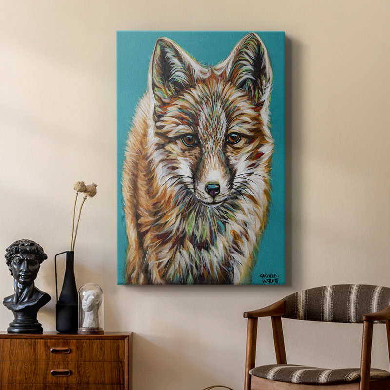 Bleu sarcelle renard - galerie sur mesure, H 18 po x l 12 po