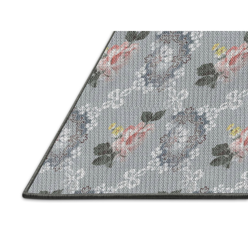 Tapis floral gris Iram, Rectangle 5 pi x 7 pi