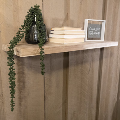 Unfinished Acacia Floating Shelf